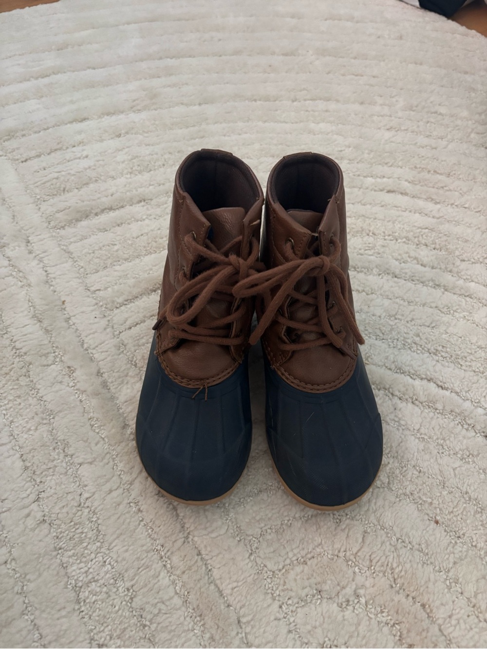 Sperry Kids Brown and Navy Lace-Up Duck Boots